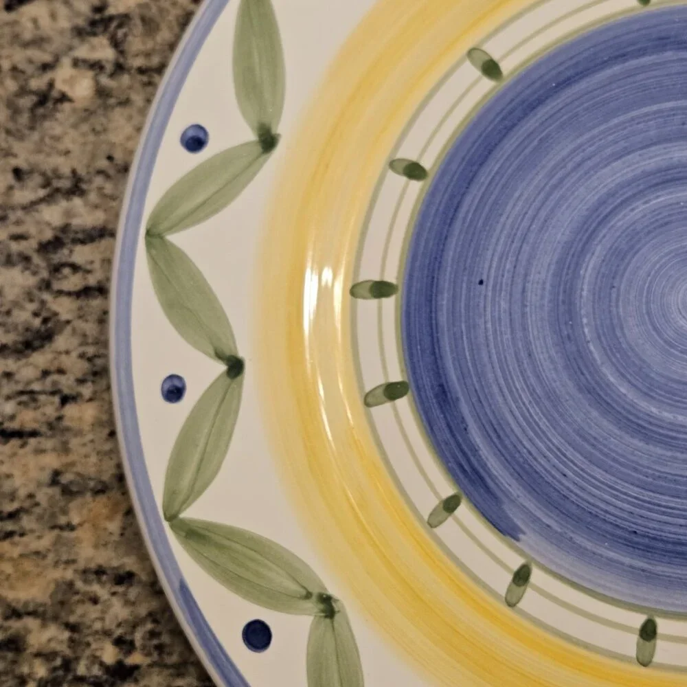 RARE WILLIAMS SONOMA ITALY MARISOL HANDPAINTED SPRING BLUE DINNER PLATE